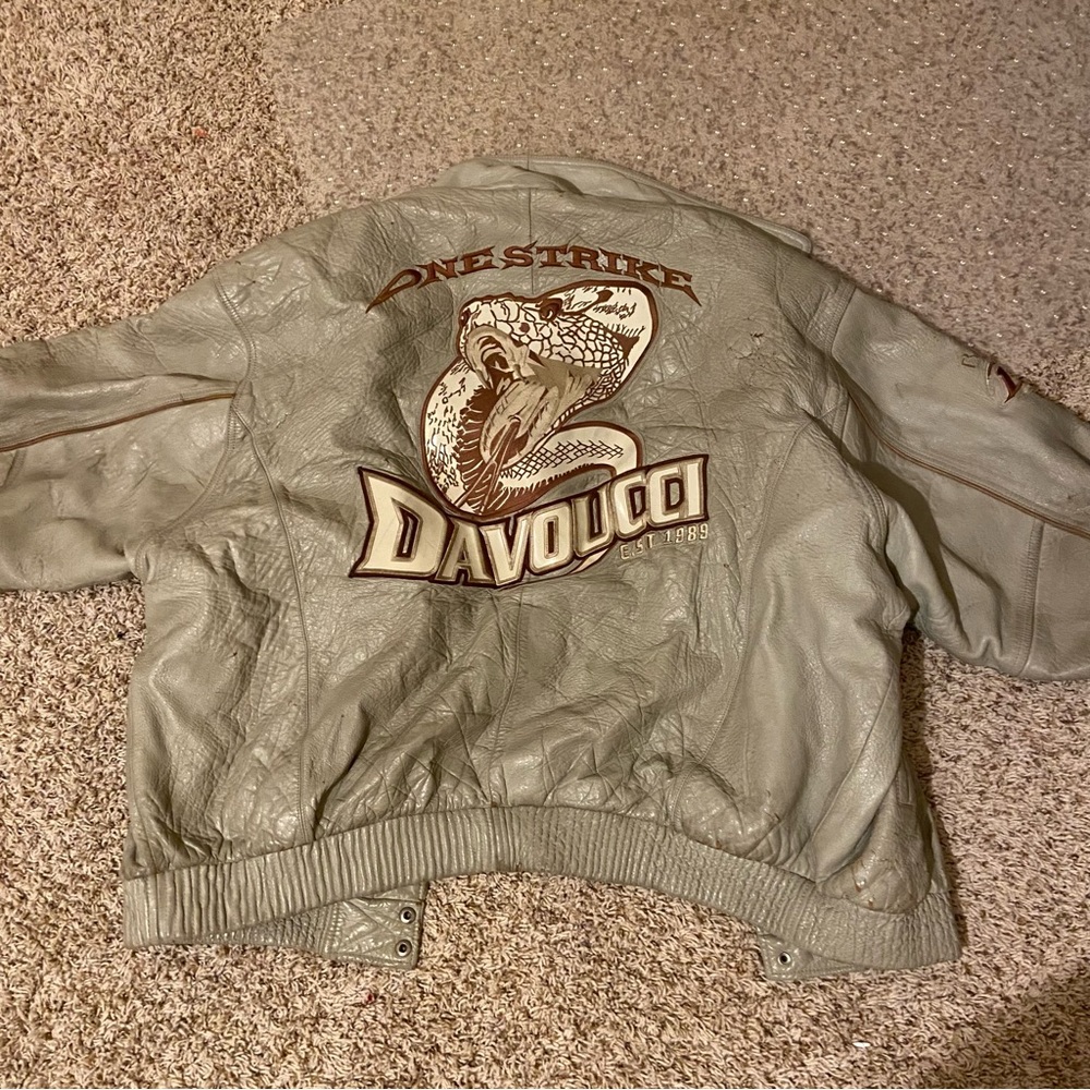Davocci Leather Jacket with Snake Design